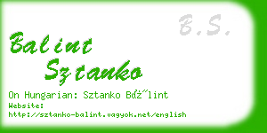 balint sztanko business card